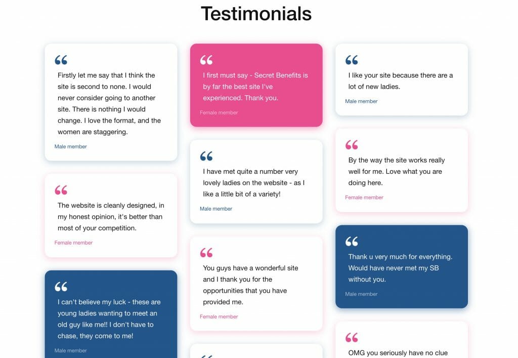 Secret Benefits testimonials