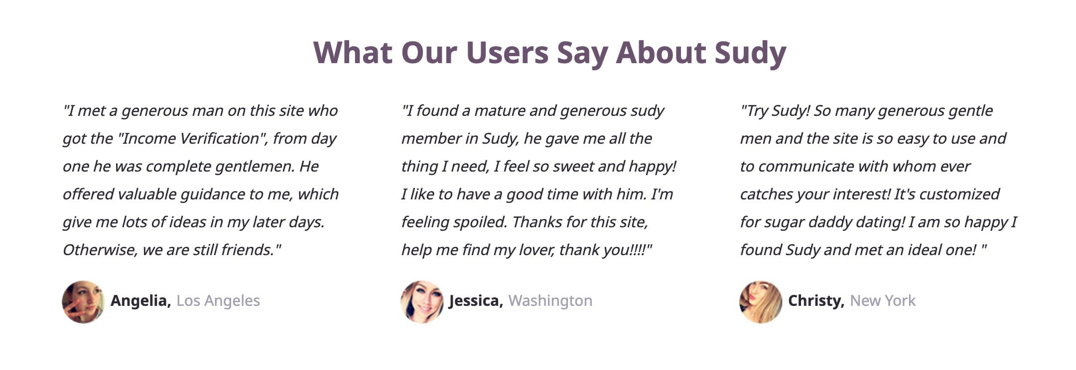 Sudy testimonials