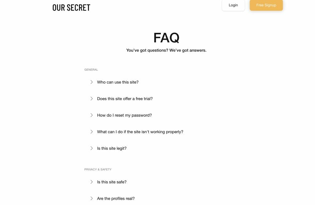 OurSecret FAQ